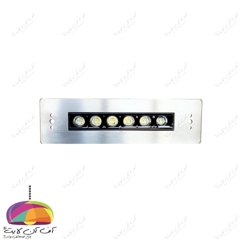 چراغ استخری توکار مستطیل 6 وات بدنه استیل LEDMAN — تصویر ۳
