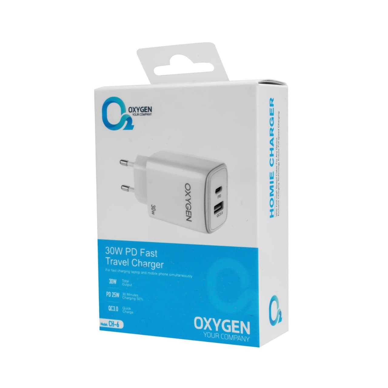 شارژر دیواری اکسیژن مدل OXYGEN CH-6 30W