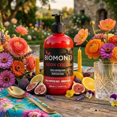 شامپو رنگ بیومونتی قرمز BIOMONTI Neon Color Red حجم 250 میل — تصویر ۳
