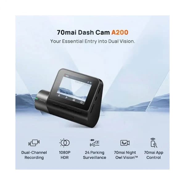 دوربین فیلم برداری خودروی سوِنتی مِی مدل 70mai dash cam A200 set به همراه دوربین عقب — تصویر ۱۱