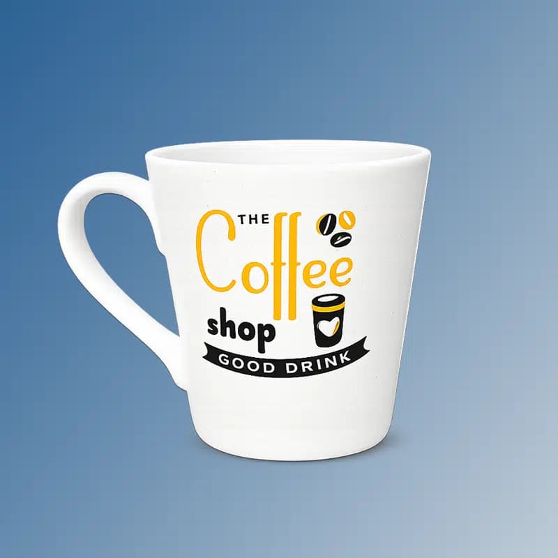 ماگ سرامیکی The Coffee Shop Good Drink | ماگ سفید طرح کافی شاپ مناسب قهوه و چای