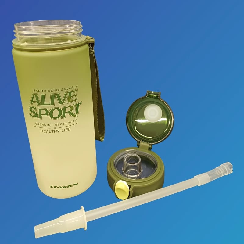 قمقمه ورزشی Yiben مدل Alive Sport ظرفیت 820 میلی‌لیتر | نی‌دار، درب قفلی و بدون نشتی — تصویر ۸