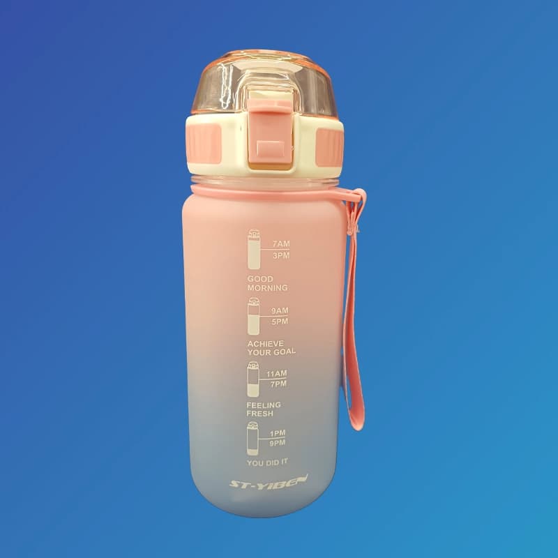 قمقمه ورزشی زمان‌دار پاستیلی 650 میلی‌لیتر | درب قفلی، بدون نشتی و BPA Free — تصویر ۹