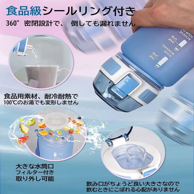 قمقمه ورزشی زمان‌دار پاستیلی 650 میلی‌لیتر | درب قفلی، بدون نشتی و BPA Free — تصویر ۸
