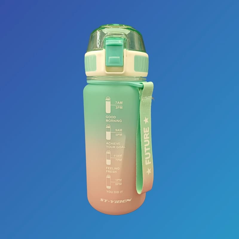 قمقمه ورزشی زمان‌دار پاستیلی 650 میلی‌لیتر | درب قفلی، بدون نشتی و BPA Free — تصویر ۴