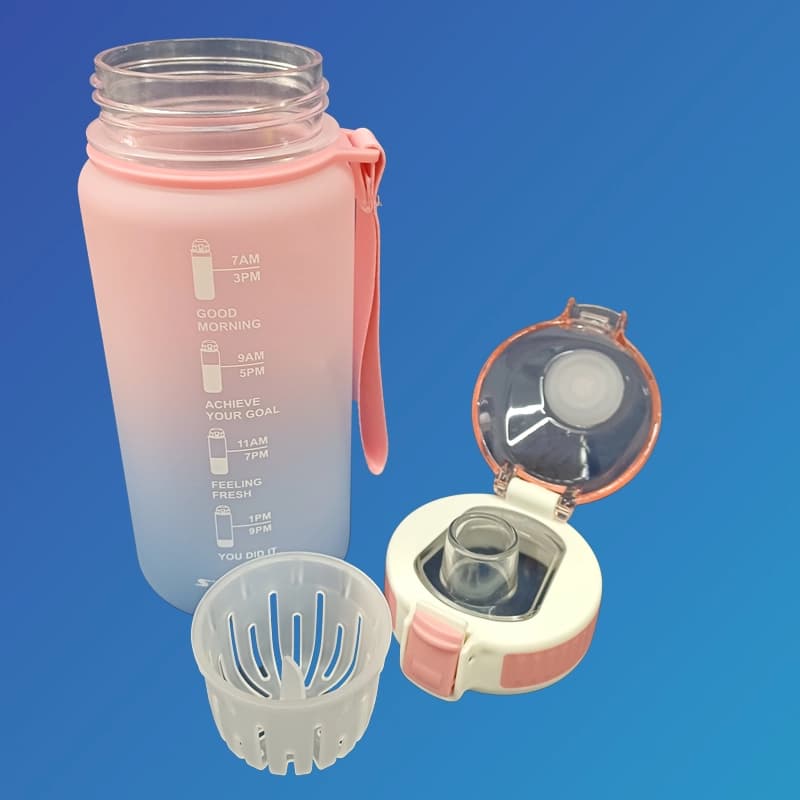 قمقمه ورزشی زمان‌دار پاستیلی 650 میلی‌لیتر | درب قفلی، بدون نشتی و BPA Free — تصویر ۵