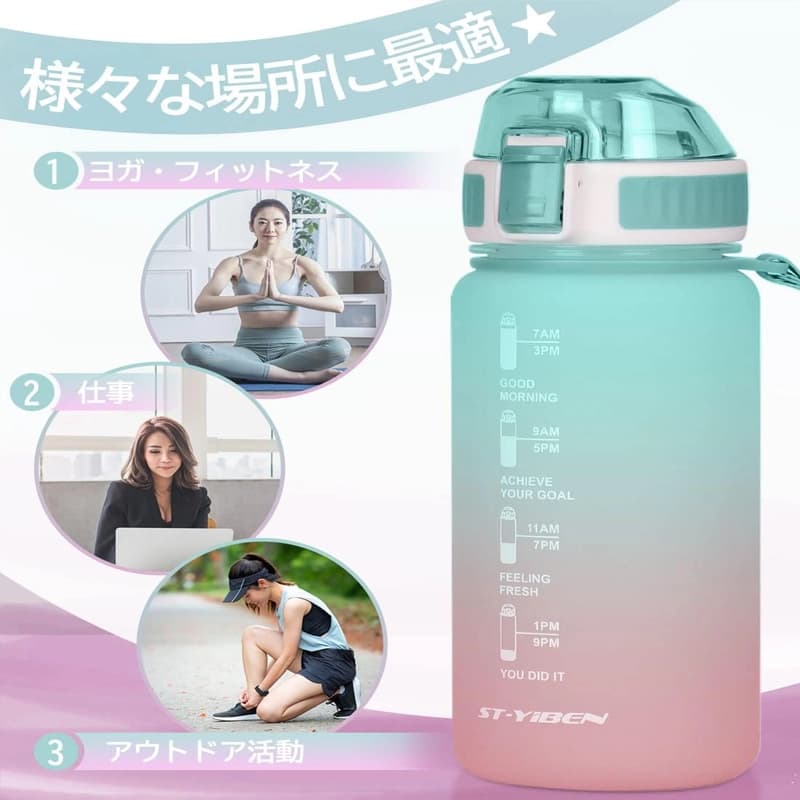 قمقمه ورزشی زمان‌دار پاستیلی 650 میلی‌لیتر | درب قفلی، بدون نشتی و BPA Free — تصویر ۷