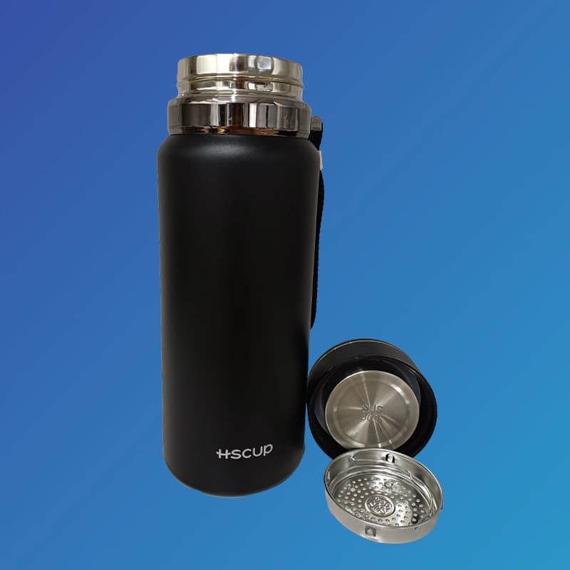 فلاسک استیل دوجداره وکیوم 850 میل مدل HSCUP H-BW-1386 درب قفلی ضد نشت — تصویر ۳