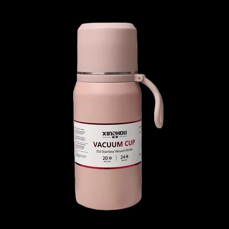 فلاسک استیل 350 میلی لیتر شین هو با درب لیوانی و بند سیلیکونی مدل Vacuum Cup XINOHOU — تصویر ۳