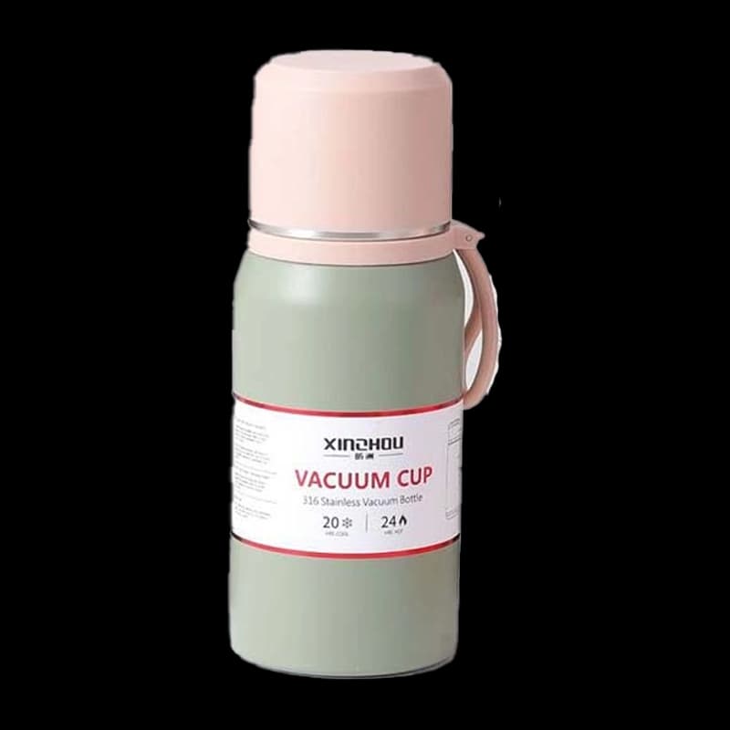 فلاسک استیل 350 میلی لیتر شین هو با درب لیوانی و بند سیلیکونی مدل Vacuum Cup XINOHOU — تصویر ۴