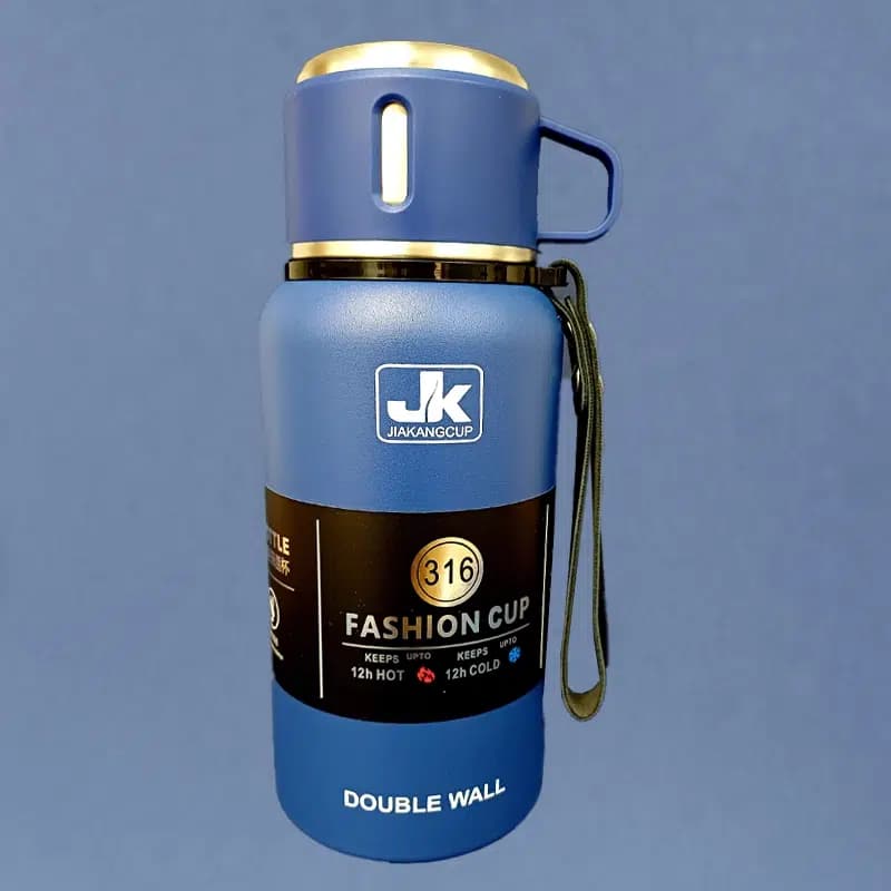 فلاسک استیل دوجداره JK Fashion Cup ظرفیت ۸۰۰ میلی‌لیتر | SUS 316 لیوان‌دار و ضدنشت — تصویر ۲