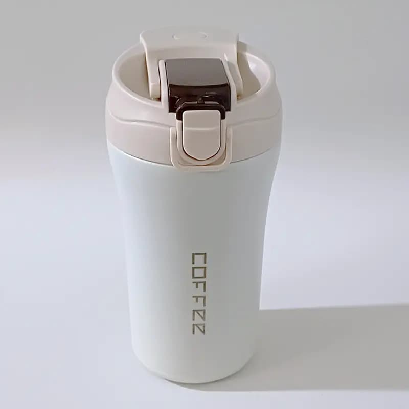 تراول ماگ کافی (Coffee) مدل دو قفله | بدنه استیل | حجم 400 میل — تصویر ۵