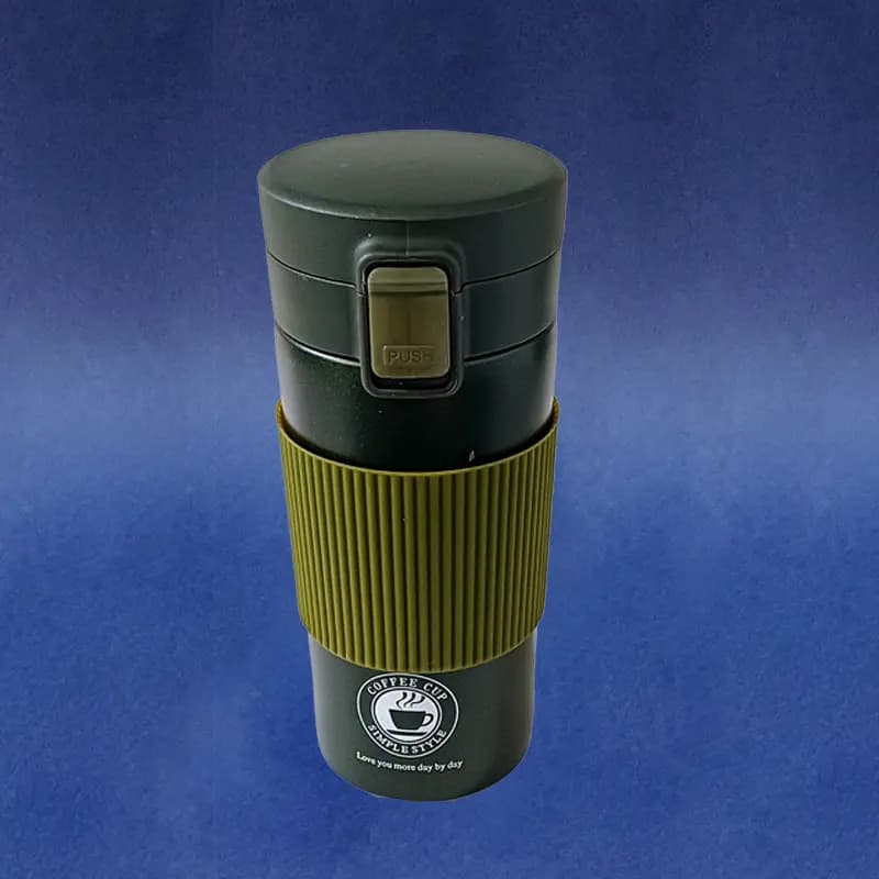تراول ماگ و دمنوش ساز صافی دار | مدل دور سیلیکونی قفلی 380ml — تصویر ۳