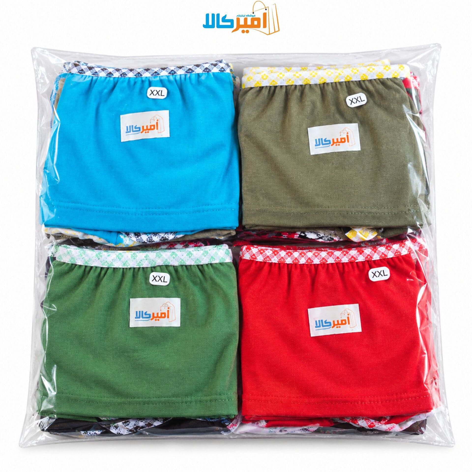شورت زنانه اسلیپ نوار شطرنجی (پک 4 عددی) — تصویر ۹