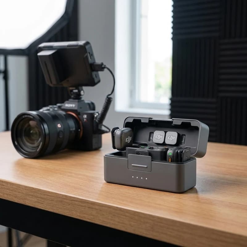 میکروفون یقه‌ای بی‌سیم DJI Mic 3 – ضبط صدای حرفه‌ای و شفاف — تصویر ۵