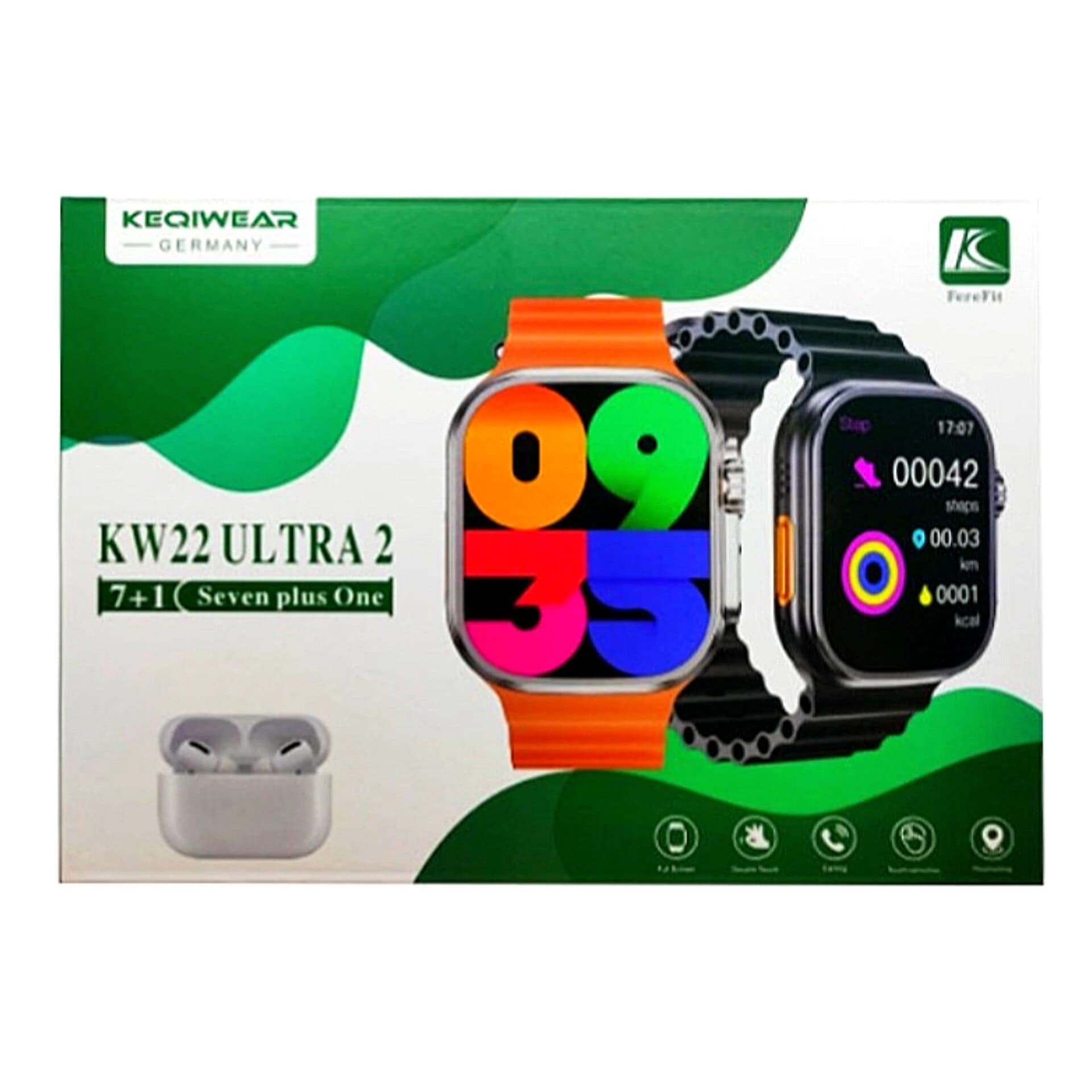 ساعت هوشمند KW22 ULTRA 2 با هدفون بلوتوثی — تصویر ۶