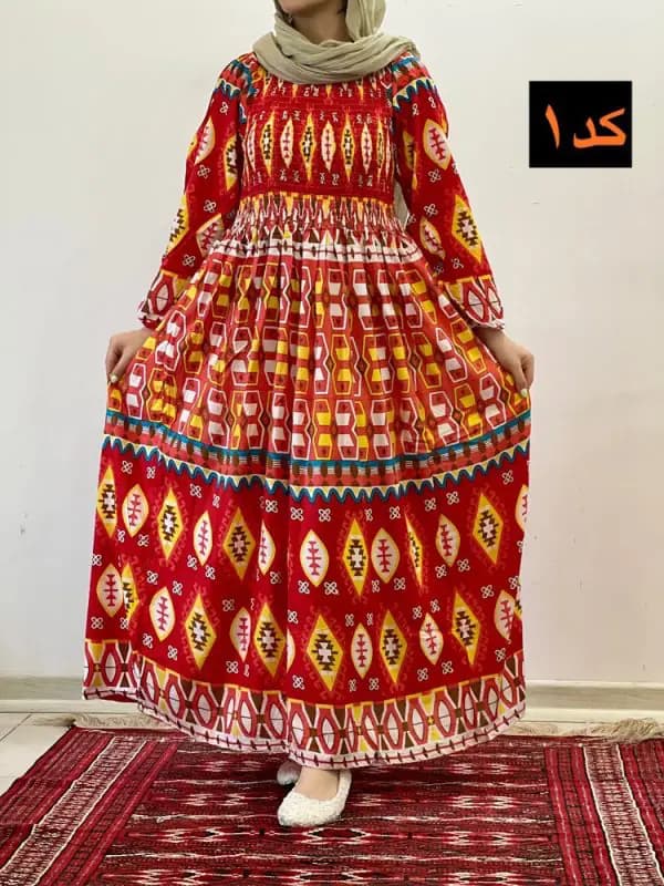پیراهن ساحلی کریشه هندی آپتین T7596 — تصویر ۸