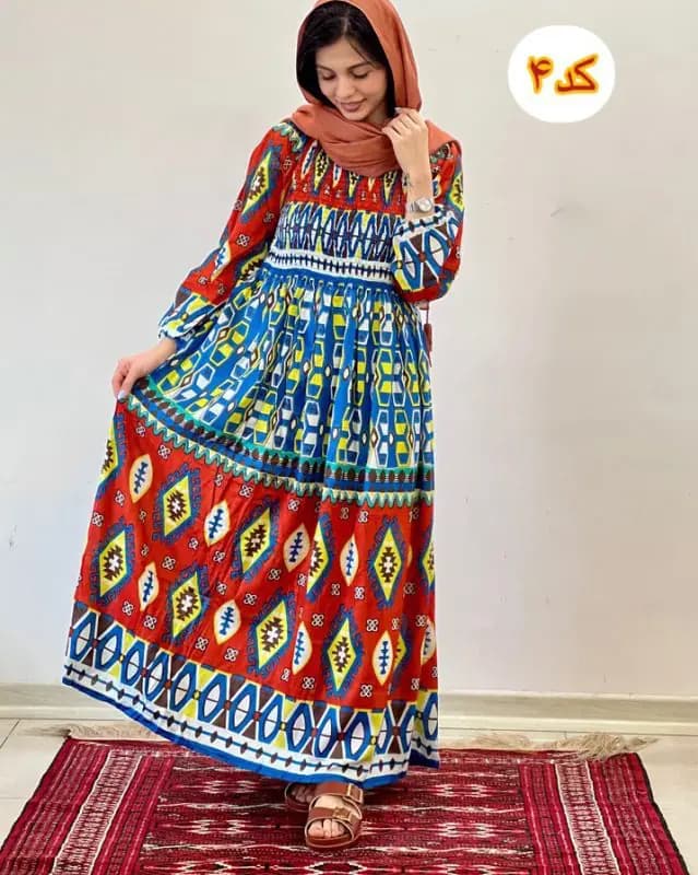 پیراهن ساحلی کریشه هندی آپتین T7596 — تصویر ۵