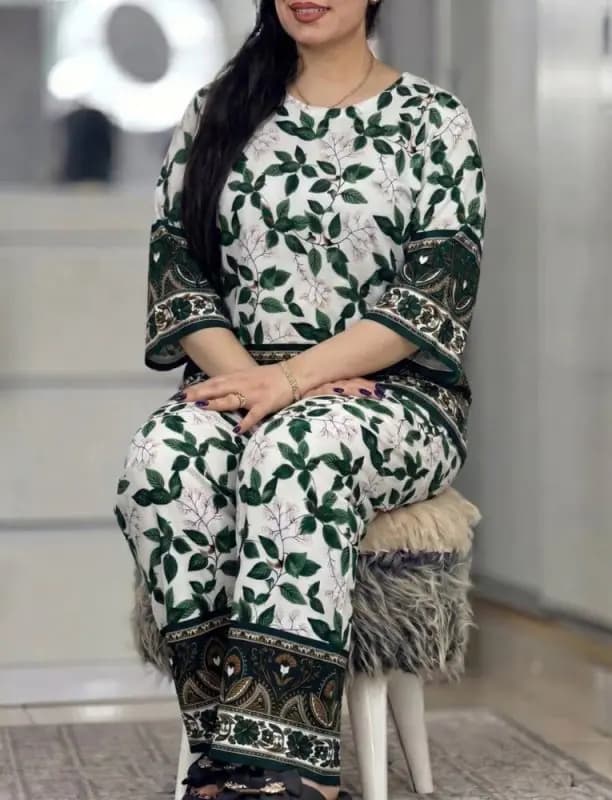 بلوز و شلوار نخی شیوان 7594 — تصویر ۹