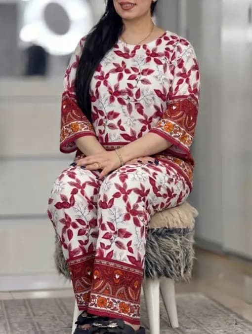 بلوز و شلوار نخی شیوان 7594 — تصویر ۱۲