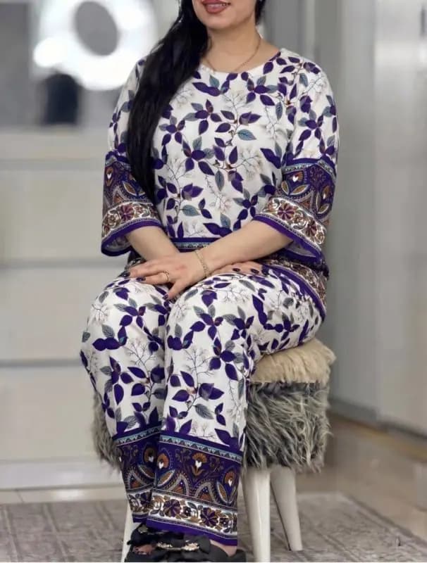 بلوز و شلوار نخی شیوان 7594 — تصویر ۱۱