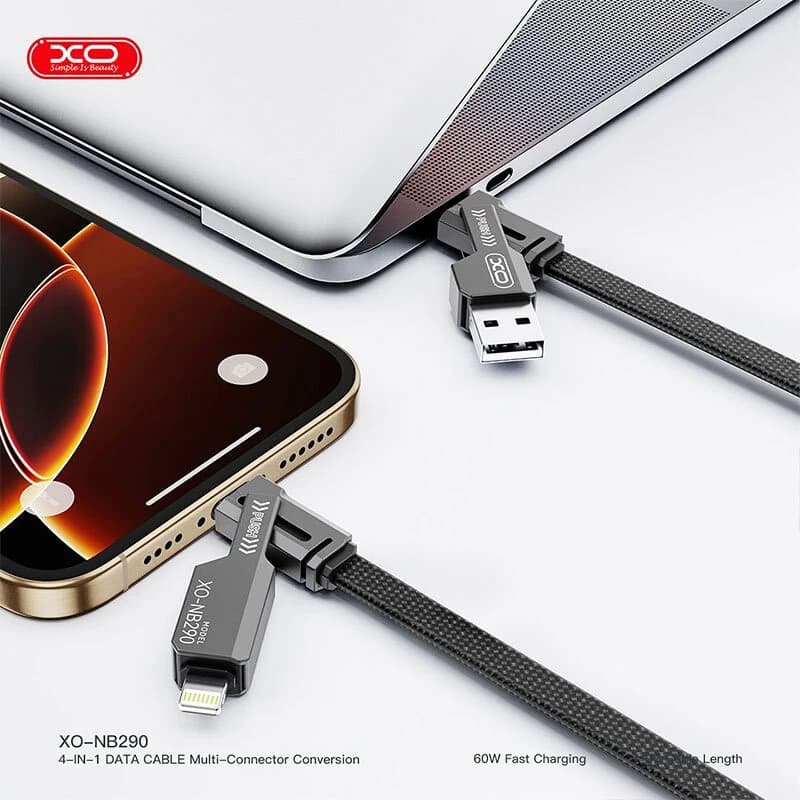 کابل شارژ چندکاره فست شارژ 60 وات ایکس او XO-NB290 طول 1 متر — تصویر ۵
