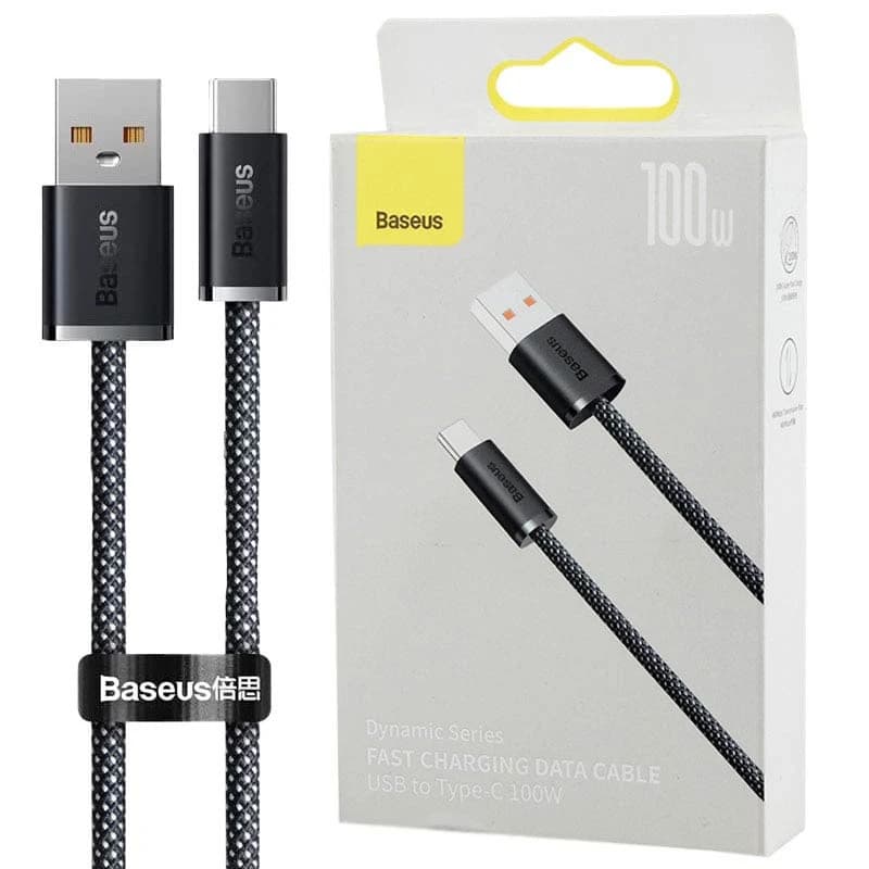 کابل تایپ سی فست شارژ 100 وات باسئوس Dynamic Series CALD0007 طول 2 متر — تصویر ۴