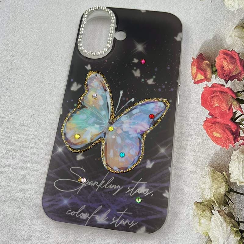 قاب گوشی iPhone 16 آیفون Crystal Case نگین دار لوکس رزینی — تصویر ۴