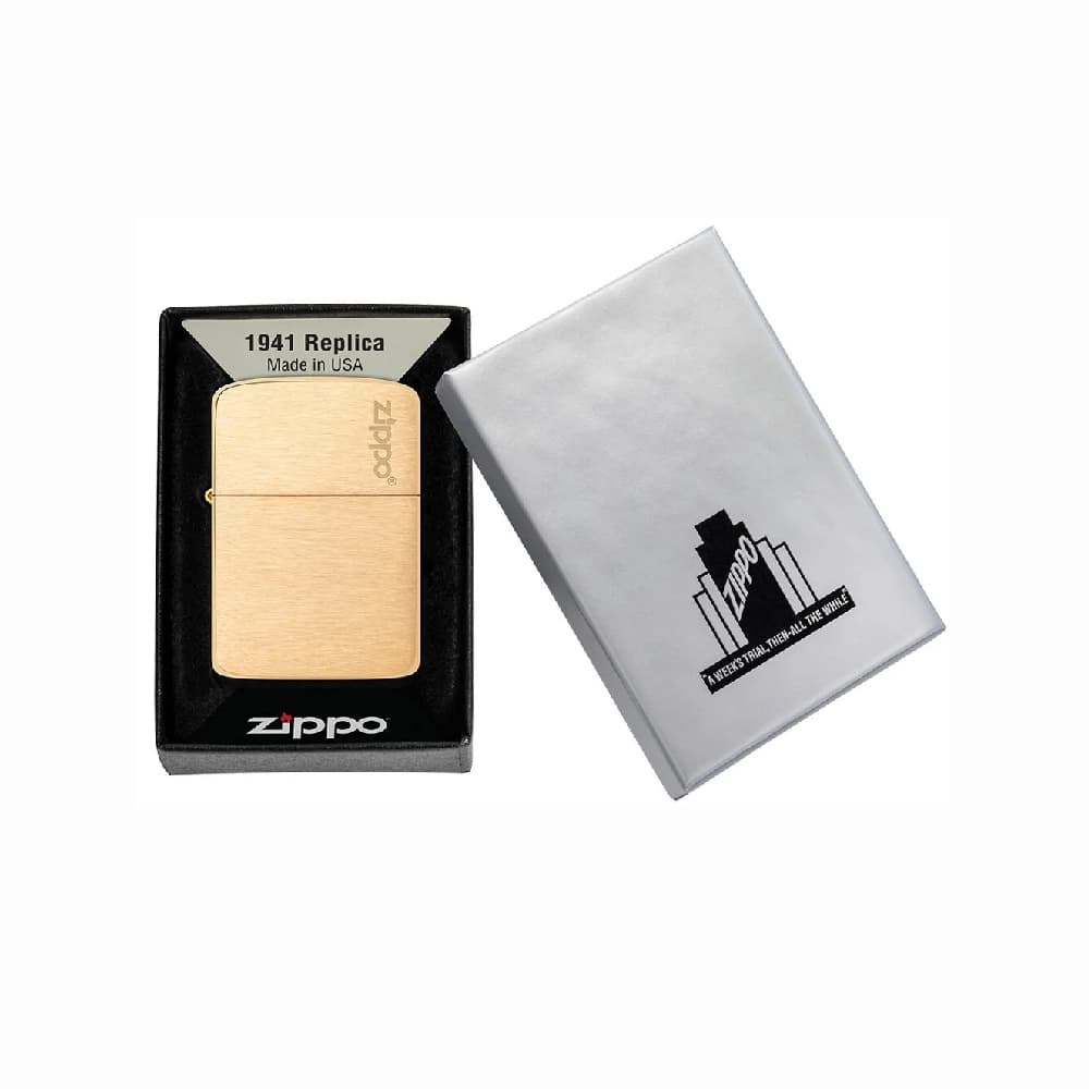 فندک زیپو مدل Brashed Brass 1941 Replica Zippo Logo Lust کد 1941b — تصویر ۶