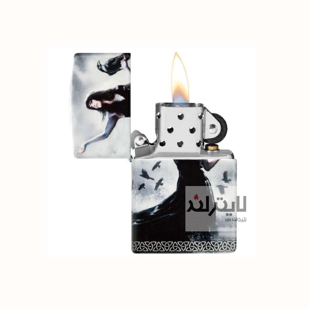 فندک زیپو مدل Mazzi Gothic Lady Ravens 540 Color کد 48969 — تصویر ۳