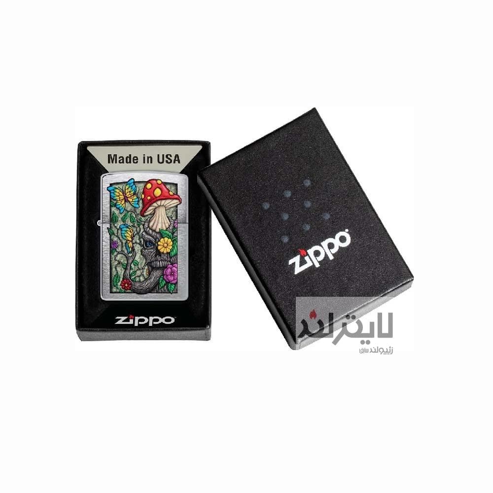 فندک زیپو مدل Freaky Nature Design, Brushed Chrome Finish Lighter کد 48635 — تصویر ۵