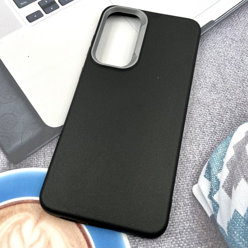 قاب گوشی Galaxy S25 FE سامسونگ Texture سیلیکونی Leather Case لنز کرومی — تصویر ۴