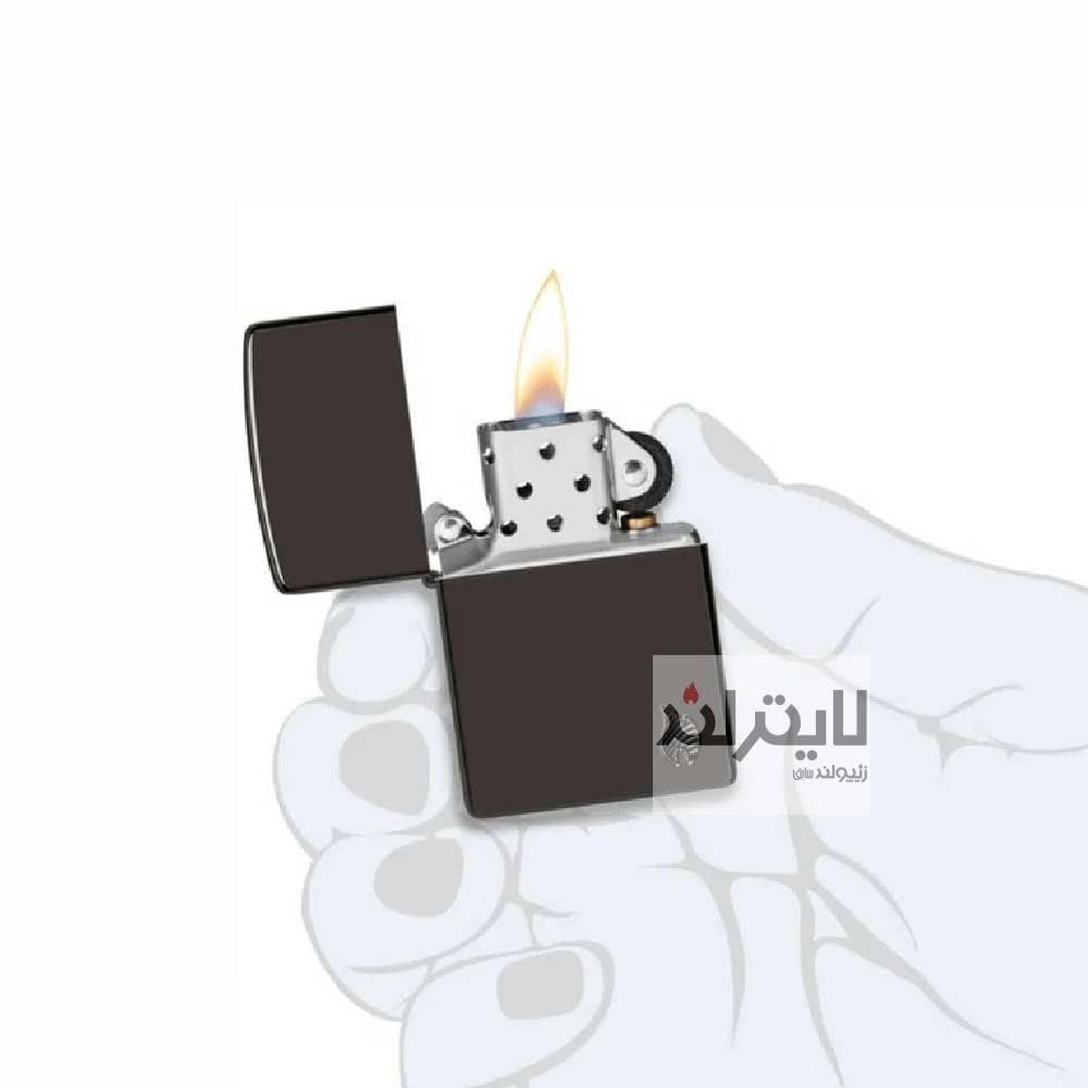 فندک زیپو مدل Armor® High Polish Black Flame Design کد 46402 — تصویر ۷