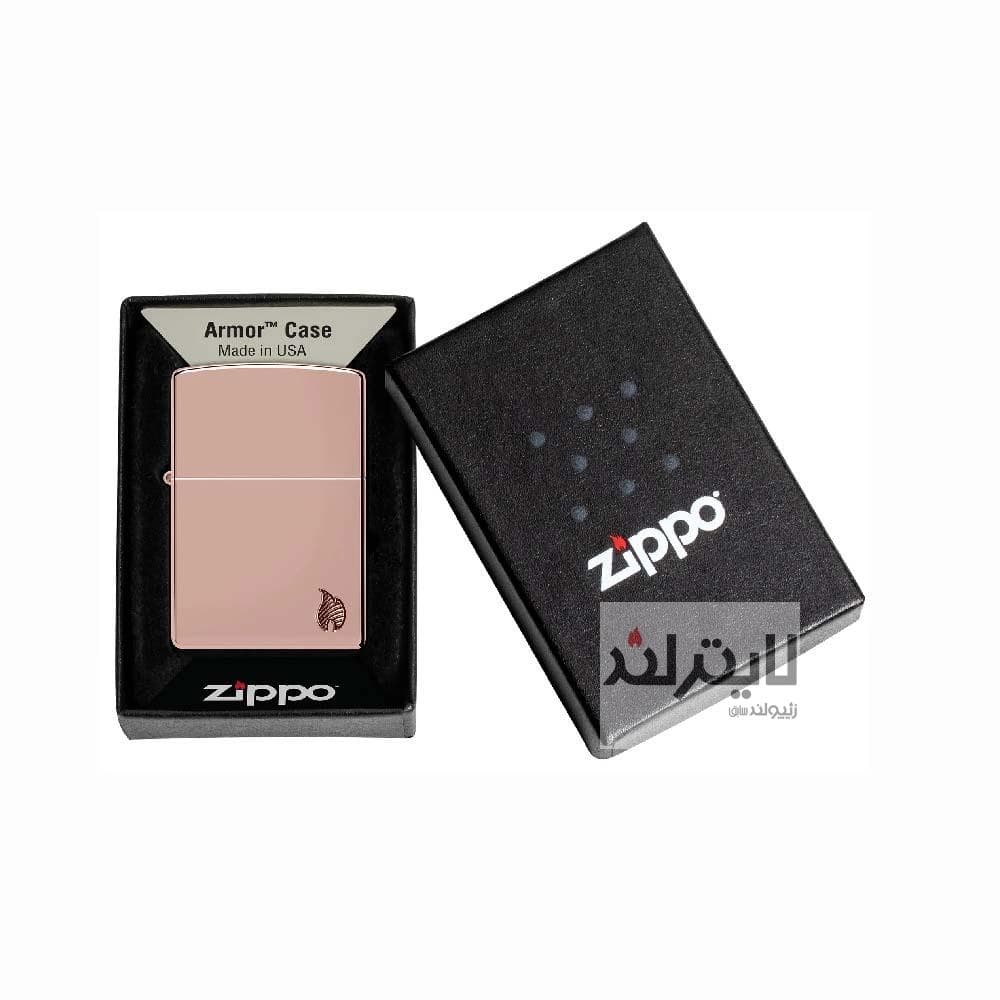 فندک زیپو مدل Armor® High Polish Rose Gold Flame Design کد 46401 — تصویر ۸