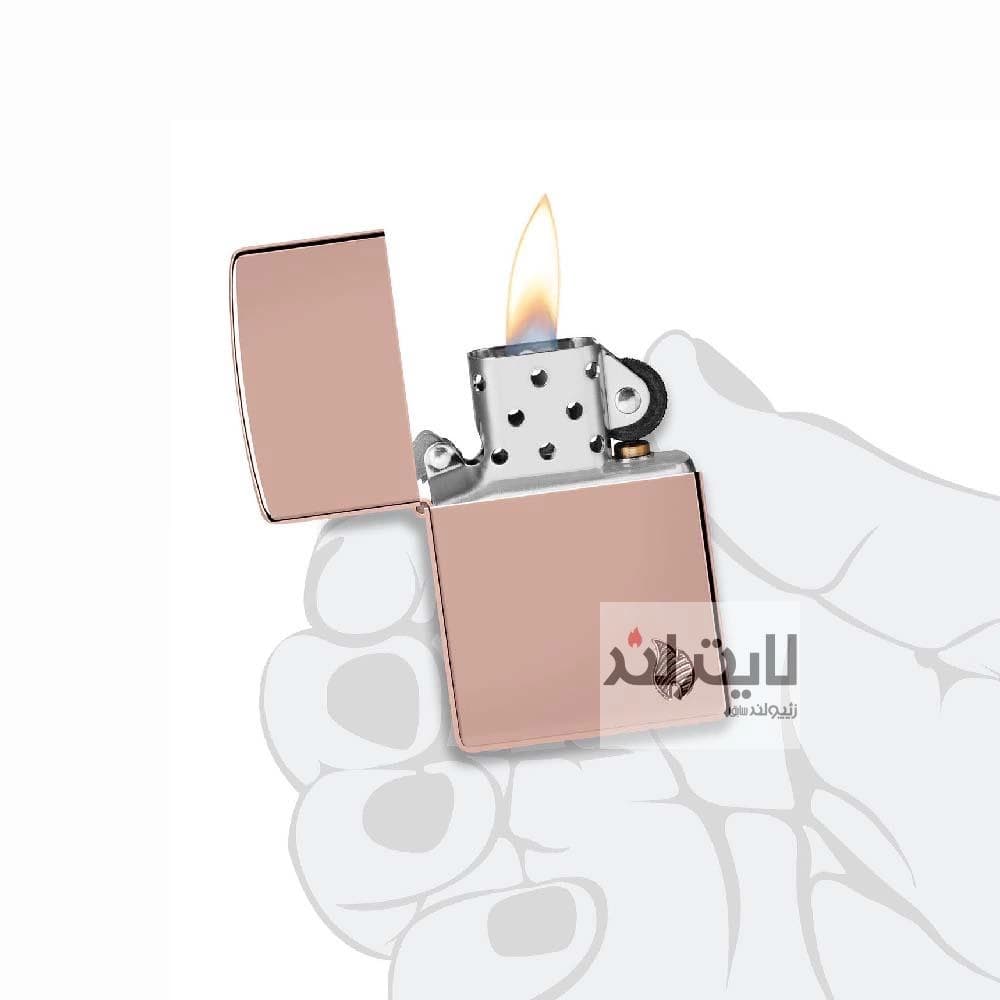 فندک زیپو مدل Armor® High Polish Rose Gold Flame Design کد 46401 — تصویر ۷