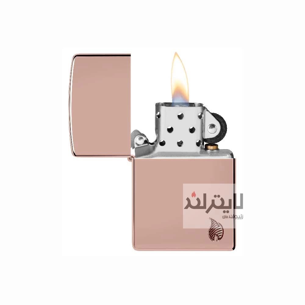 فندک زیپو مدل Armor® High Polish Rose Gold Flame Design کد 46401 — تصویر ۲