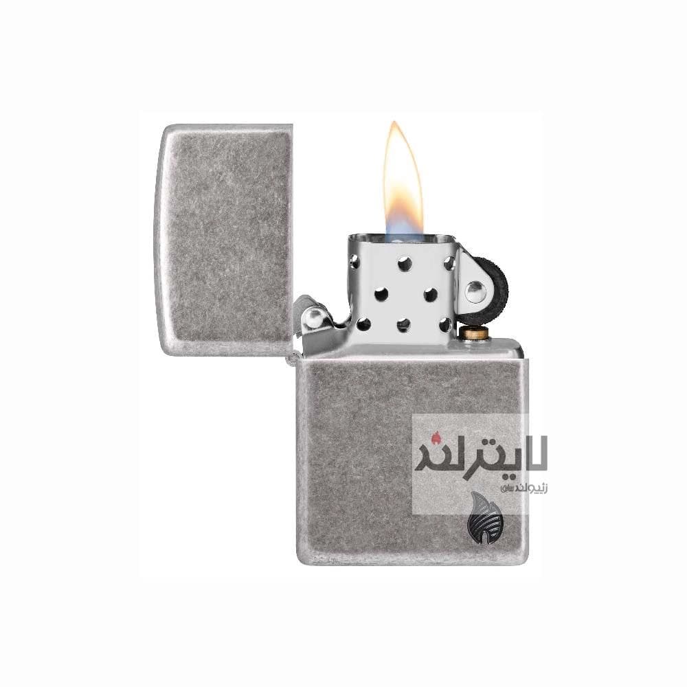 فندک زیپو مدل Armor® Antique Silver Flame Design کد 46399 — تصویر ۲