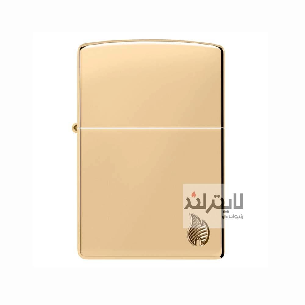 فندک زیپو مدل Armor® High Polish Brass Flame Design کد 46397