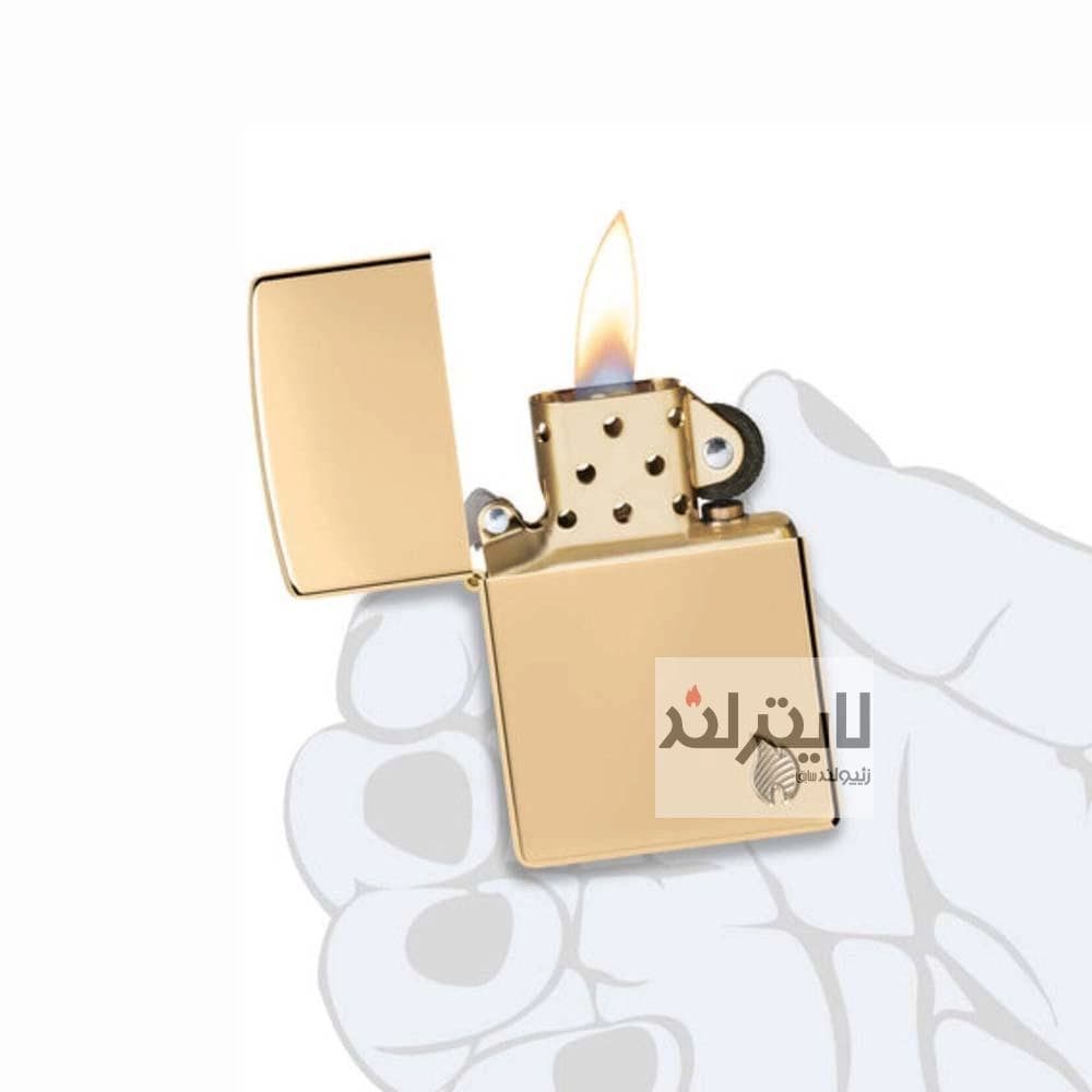 فندک زیپو مدل Armor® High Polish Brass Flame Design کد 46397 — تصویر ۴