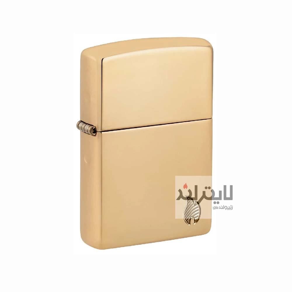 فندک زیپو مدل Armor® High Polish Brass Flame Design کد 46397 — تصویر ۳