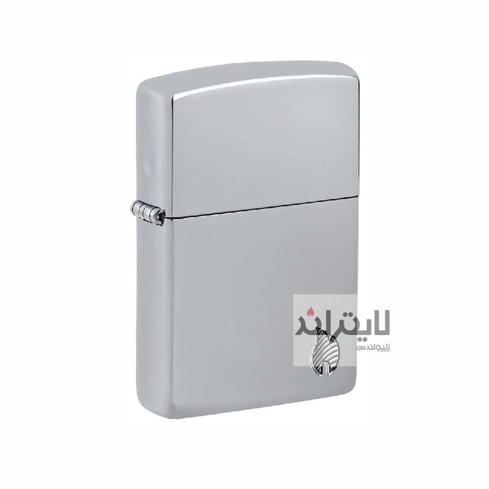 فندک زیپو مدل Armor® High Polish Chrome Flame Design کد 46396 — تصویر ۳