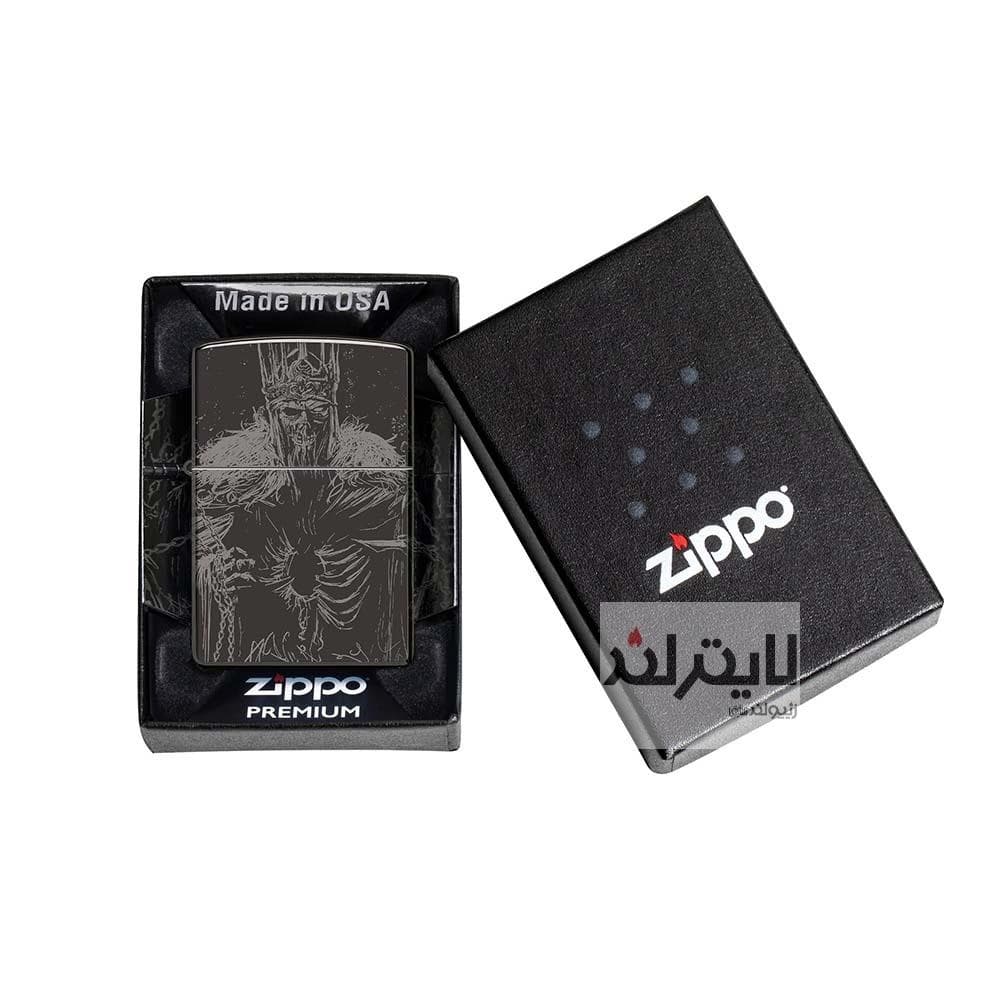 فندک زیپو مدل Skull King Design High Polish Black کد 46139 — تصویر ۸