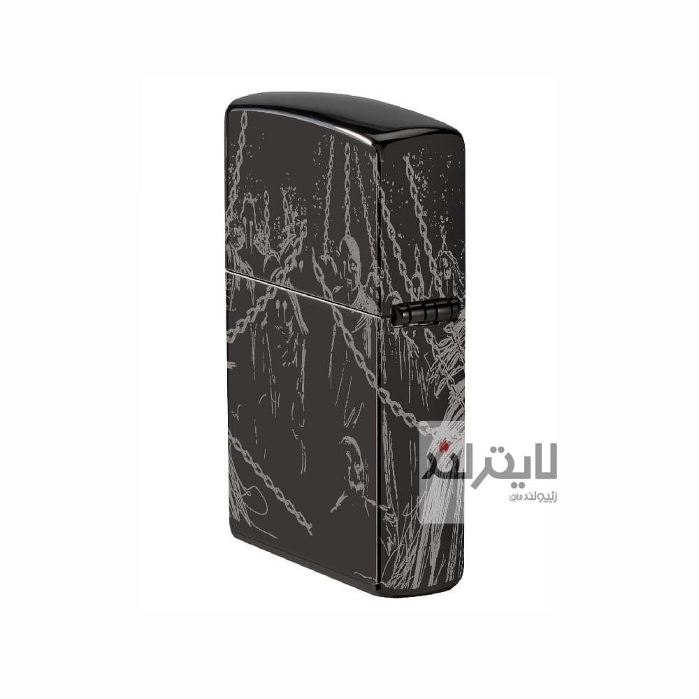 فندک زیپو مدل Skull King Design High Polish Black کد 46139 — تصویر ۵