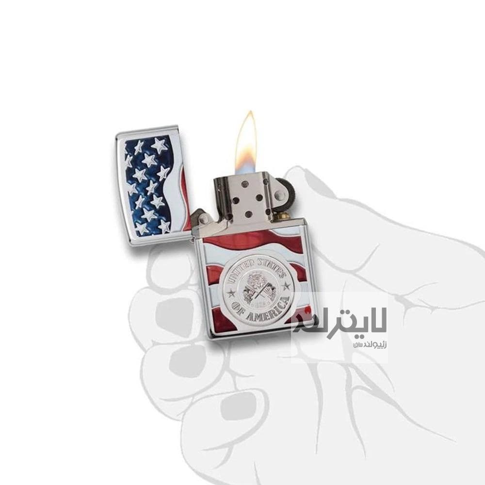 فندک زیپو مدل American Stamp on Flag کد 29395 — تصویر ۳