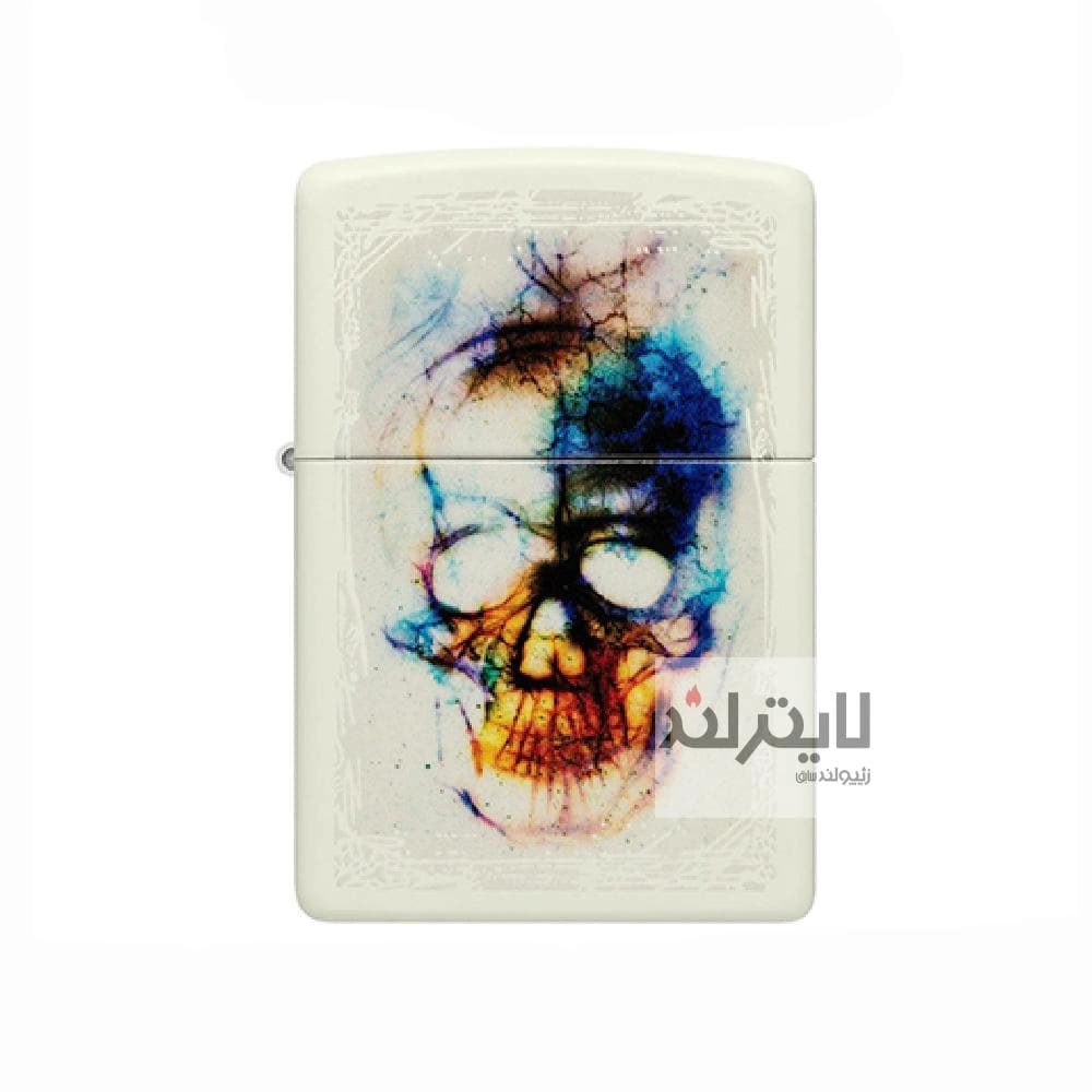 فندک زیپو Glow in the Dark Watercolor Skull Design کد 48563 — تصویر ۷