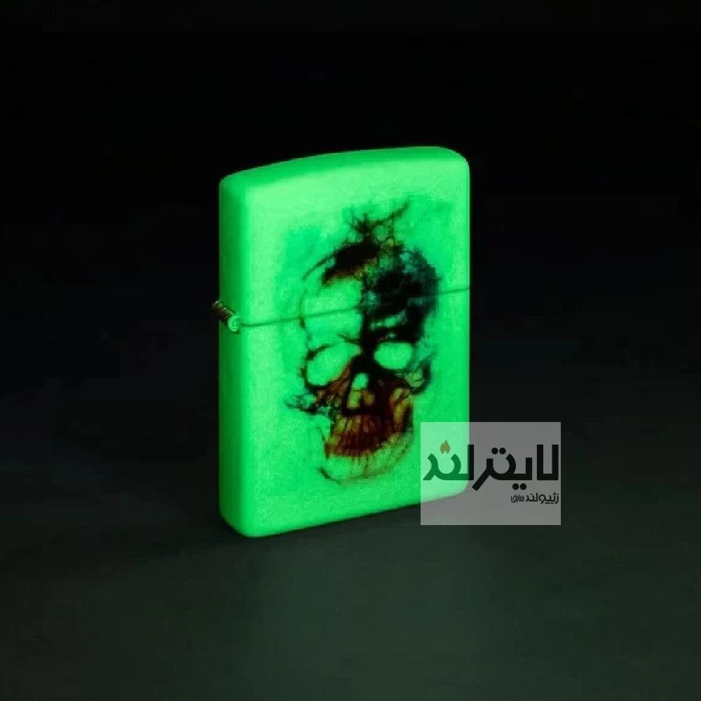 فندک زیپو Glow in the Dark Watercolor Skull Design کد 48563 — تصویر ۶