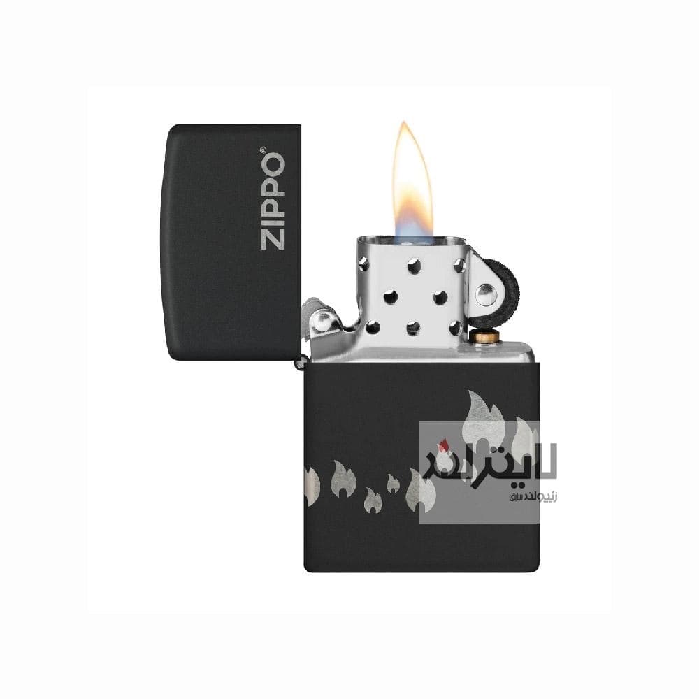 فندک زیپو مدل Flame Design Black Matte کد 48980 — تصویر ۳