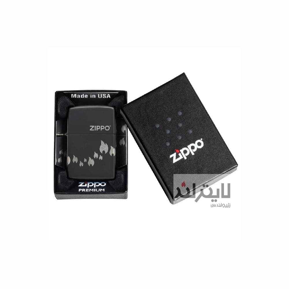 فندک زیپو مدل Flame Design Black Matte کد 48980 — تصویر ۷