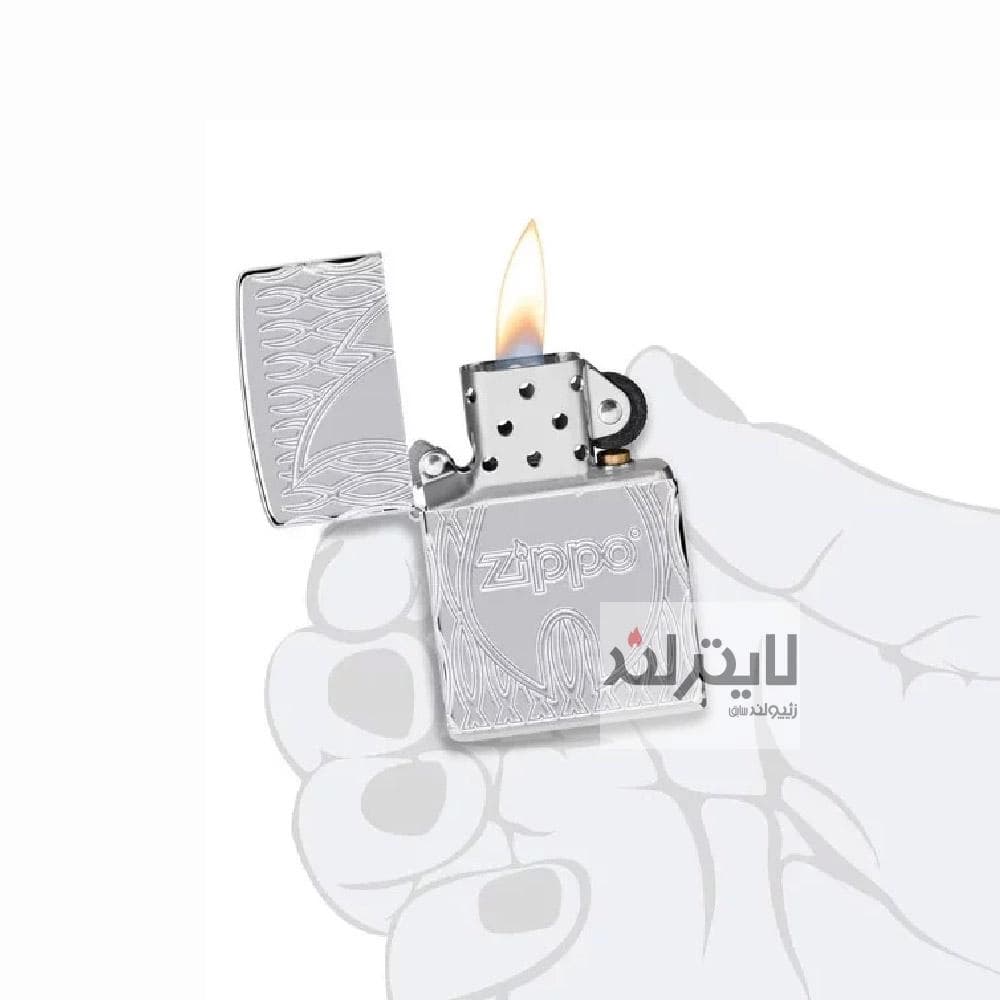 فندک زیپو مدل Flame Design High Polish کد 48838 — تصویر ۱۱