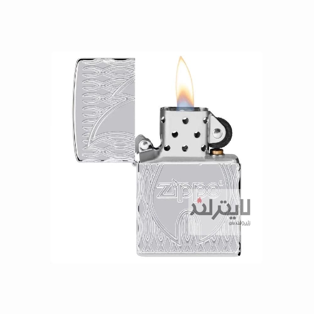 فندک زیپو مدل Flame Design High Polish کد 48838 — تصویر ۳